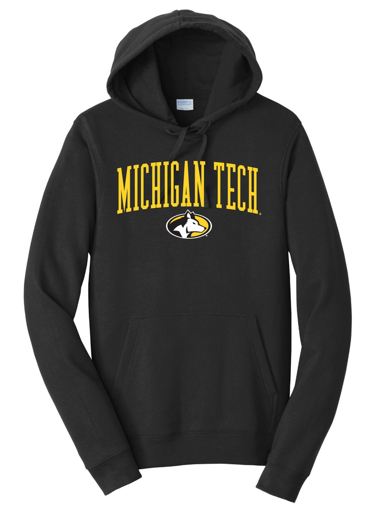 J2 Sport MTU Michigan Tech Huskies NCAA Jumbo Arch Unisex Hooded Sweatshirt