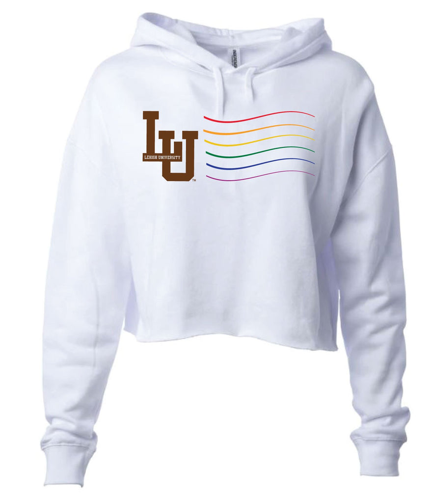 J2 Sport LU Lehigh University Mountain Hawks NCAA Pride Cropped Hooded Sweatshirt