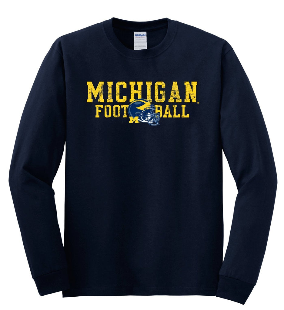 J2 Sport University of Michigan Wolverines NCAA Block Helmet Unisex Long Sleeve T-Shirt