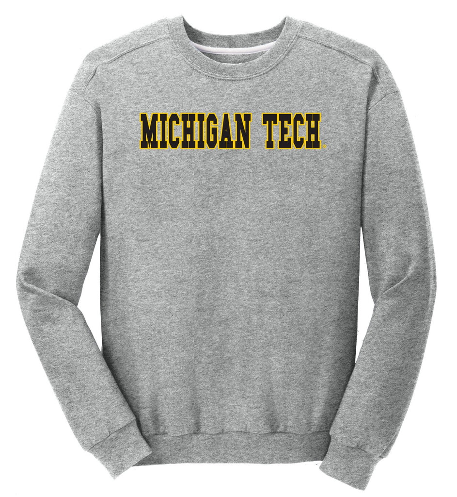 J2 Sport MTU Michigan Tech Huskies NCAA Block Unisex Crewneck Sweatshirt