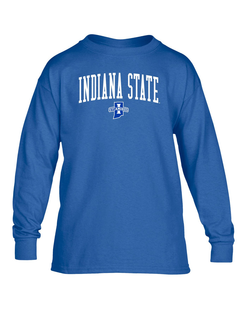 J2 Sport Indiana State University Sycamores NCAA Jumbo Arch Youth Long Sleeve T-Shirt