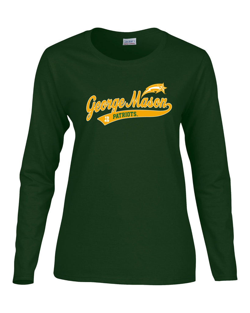 J2 Sport GMU George Mason University Patriots NCAA Old School Sports Tail Women's Long Sleeve T-Shirt