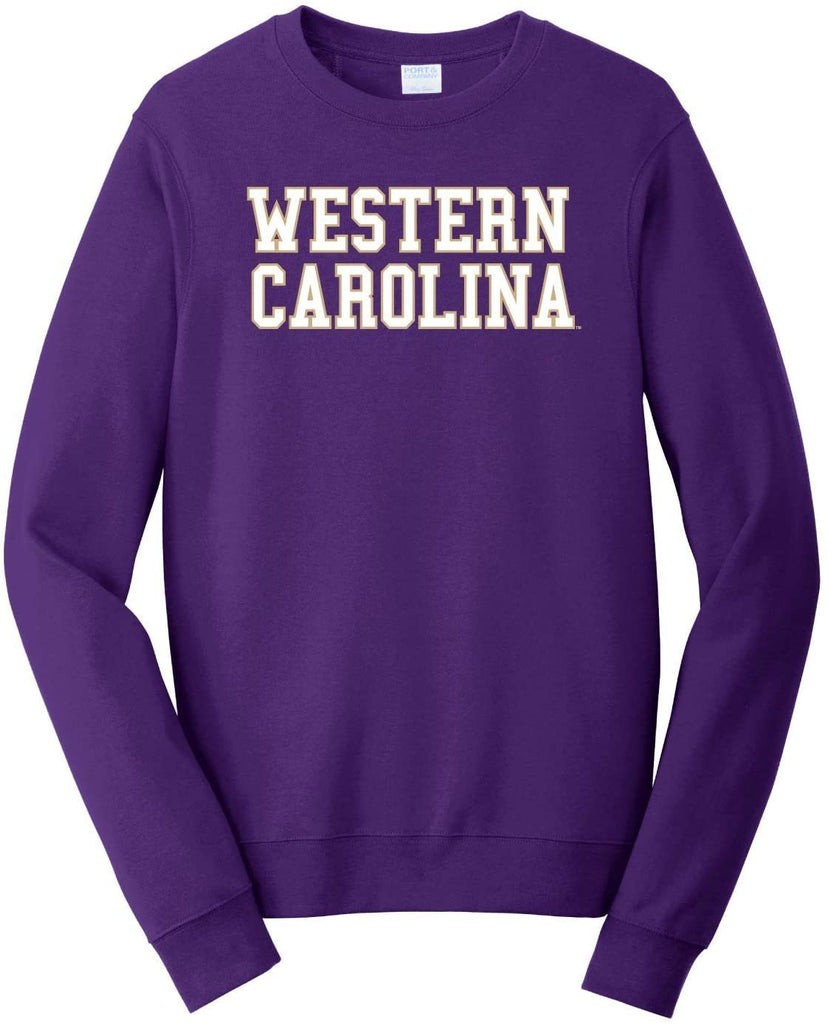 J2 Sport WCU Western Carolina University Catamounts NCAA Block Unisex Crewneck Sweatshirt