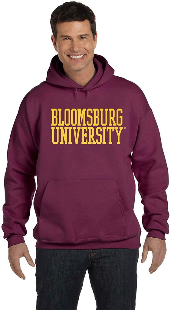 J2 Sport Bloomsburg University Huskies NCAA Block Maroon Hooded Sweatshirt