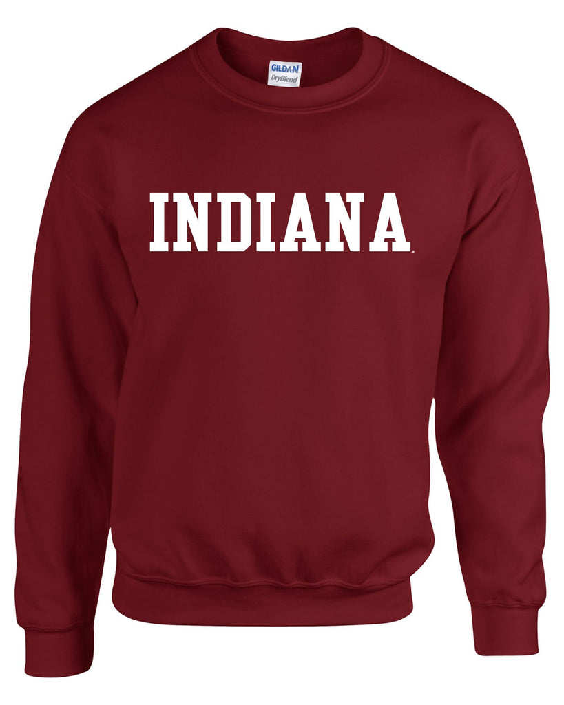J2 Sport Indiana University Hoosiers NCAA Block Unisex Grey Crewneck Sweatshirt