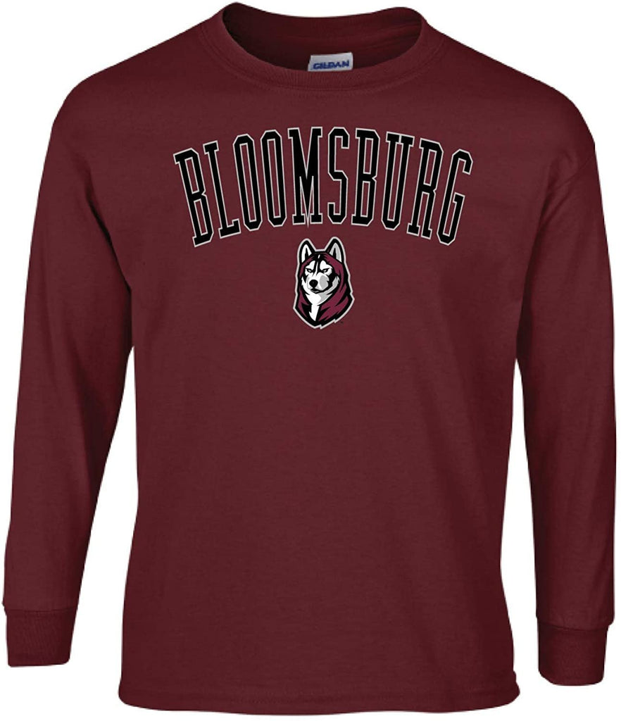 J2 Sport Bloomsburg University Huskies NCAA Jumbo Arch Maroon Long Sleeve T-Shirt