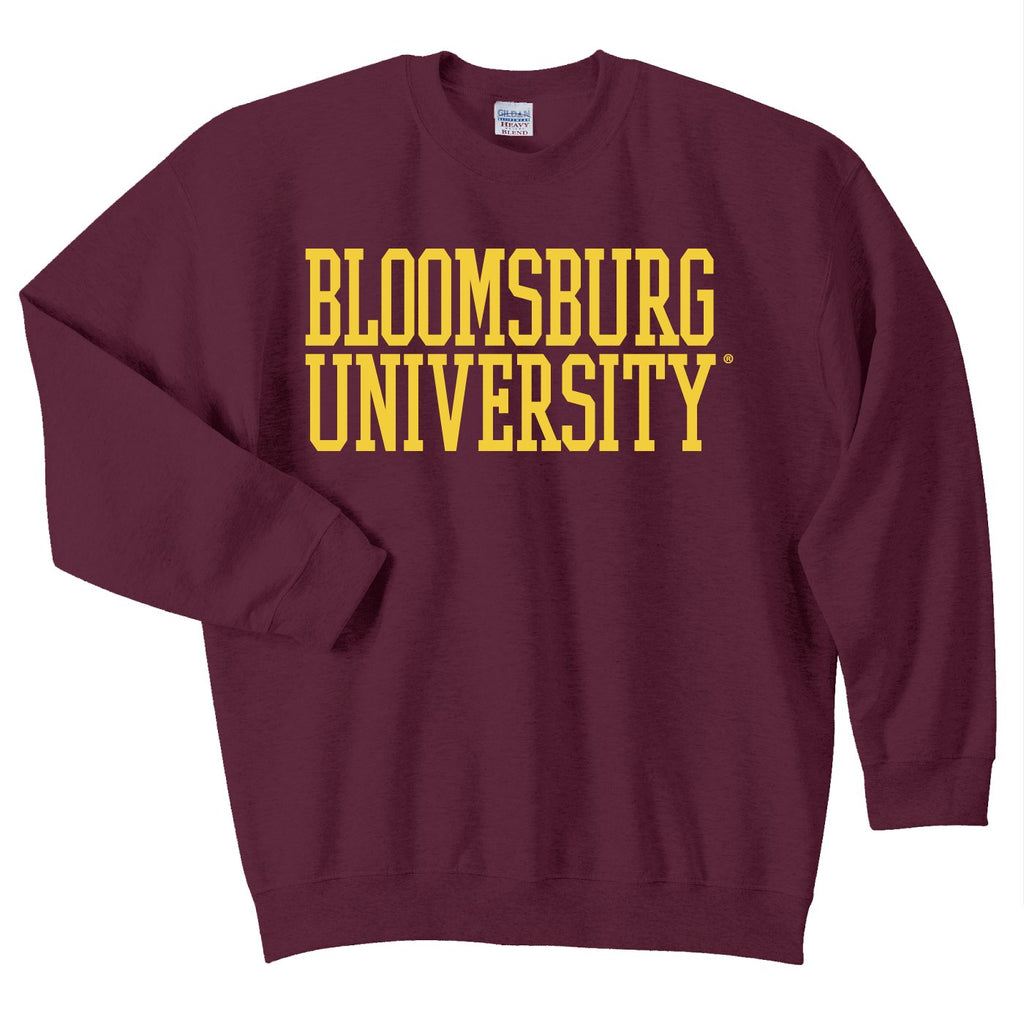 J2 Sport Bloomsburg University Huskies NCAA Block Maroon Crewneck Sweatshirt