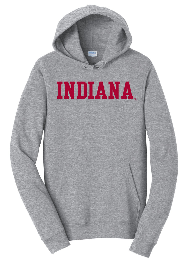 J2 Sport Indiana University Hoosiers NCAA Block Unisex Grey Hooded Sweatshirt