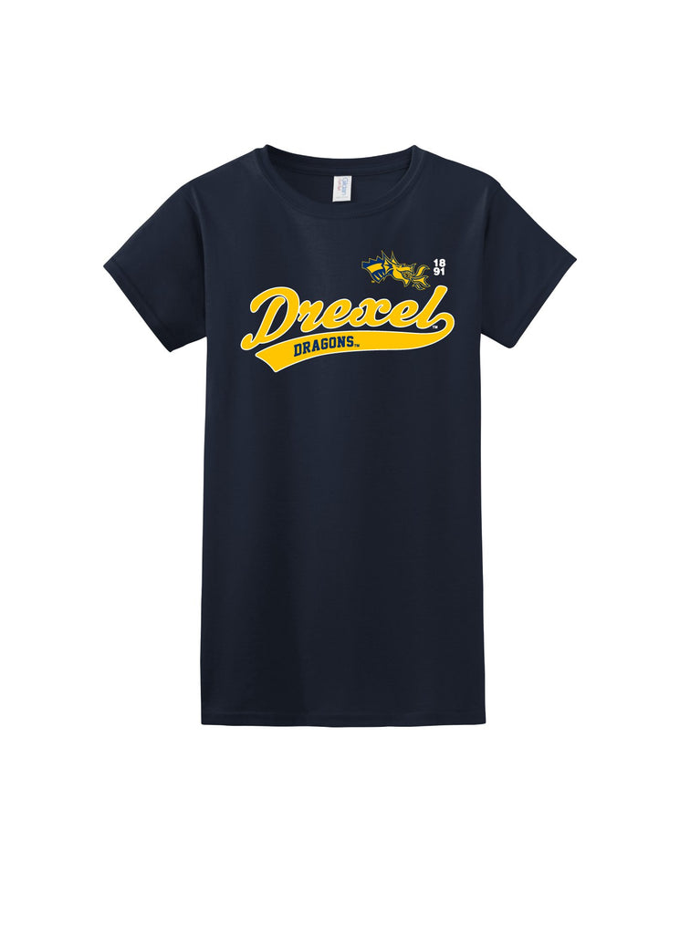 J2 Sport DU Drexel University Dragons NCAA Old School Sports Tail Women's T-Shirt