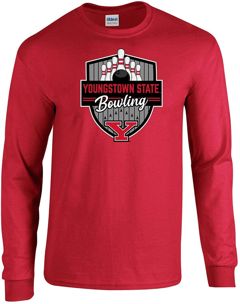 J2 Sport Youngstown State University Penguins NCAA Bowling Badge Unisex Long Sleeve T-Shirt
