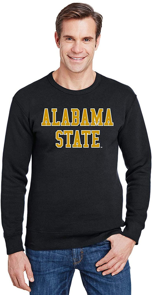 J2 Sport Alabama State University Hornets NCAA Block Black Crew Neck Sweatshirt
