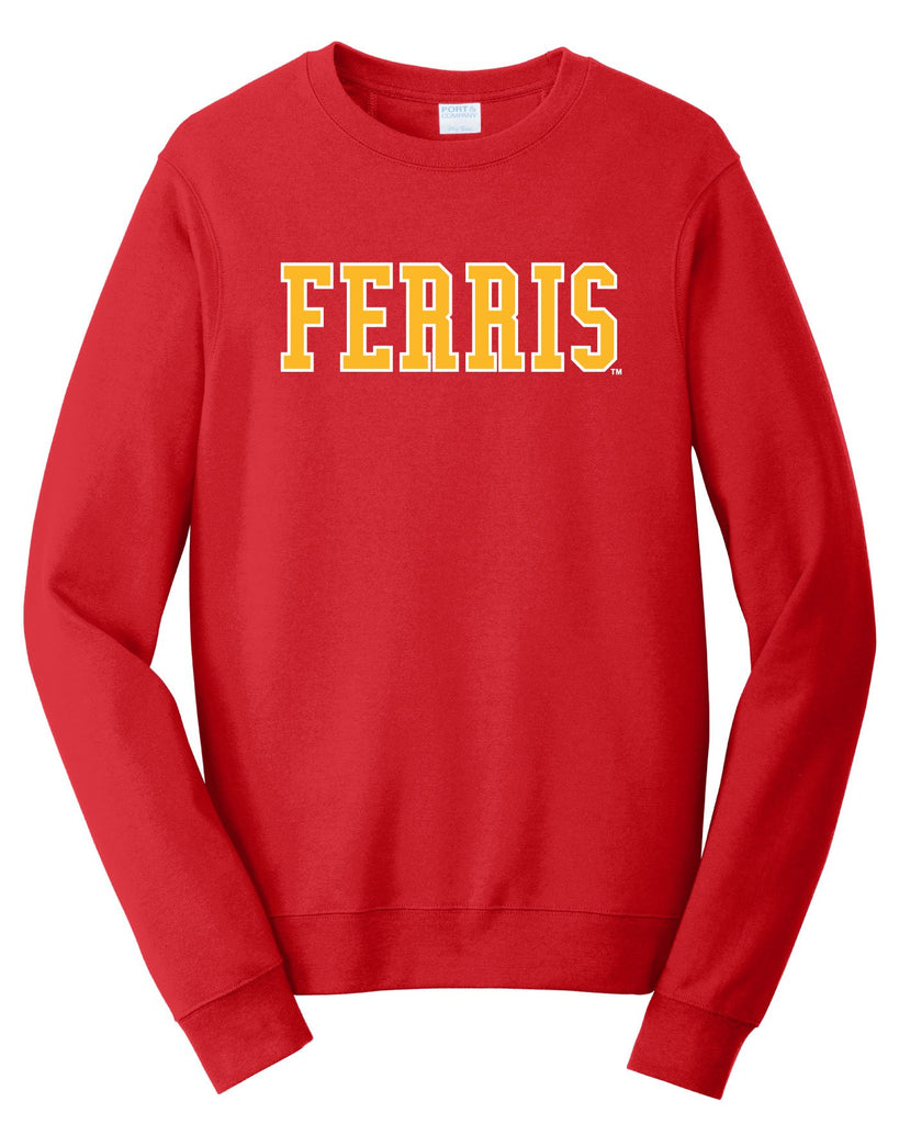 J2 Sport FSU Ferris State University Bulldogs NCAA Block Unisex Grey Crewneck Sweatshirt