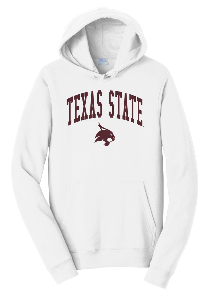 J2 Sport TXST Texas State University Bobcats NCAA Unisex Jumbo Arch Hooded Sweatshirt