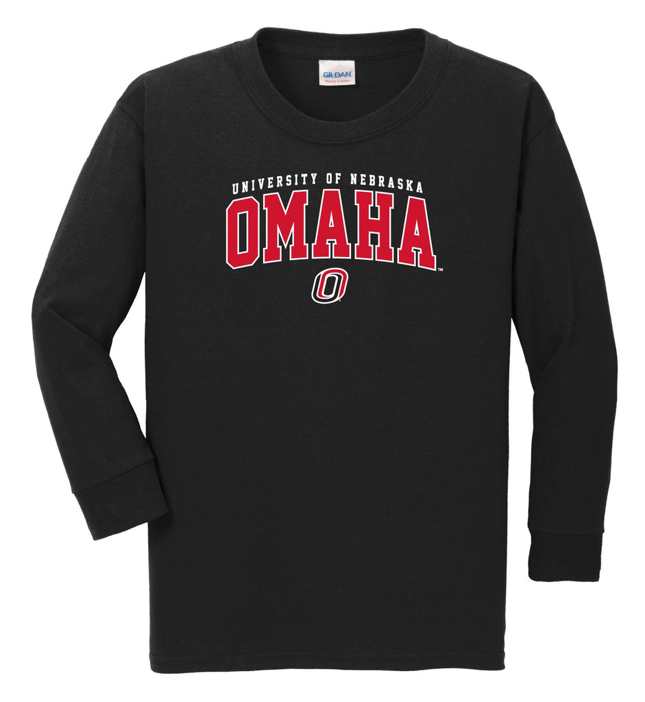 University of Nebraska at Omaha Mavericks NCAA Jumbo Arch Youth Long Sleeve T-Shirt