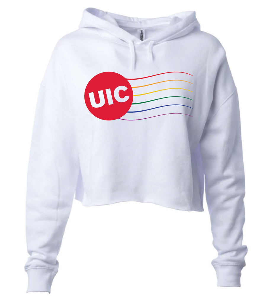 J2 Sport UIC University of Illinois at Chicago Flames NCAA Pride Cropped Hooded Sweatshirt