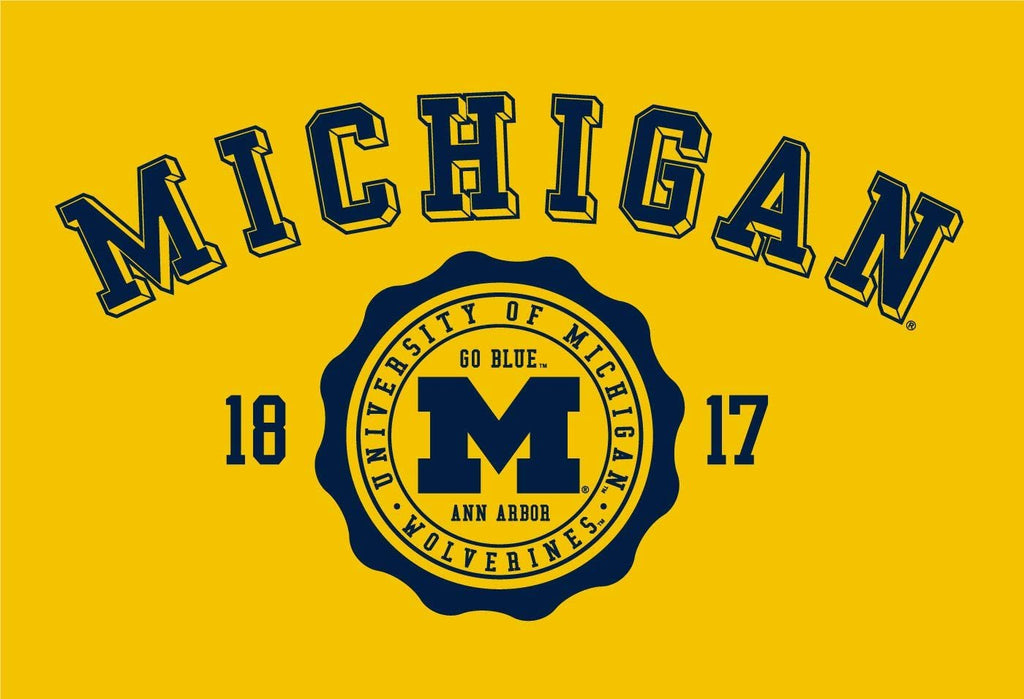 J2 Sport University of Michigan NCAA 3D Arch Seal Unisex T-Shirt
