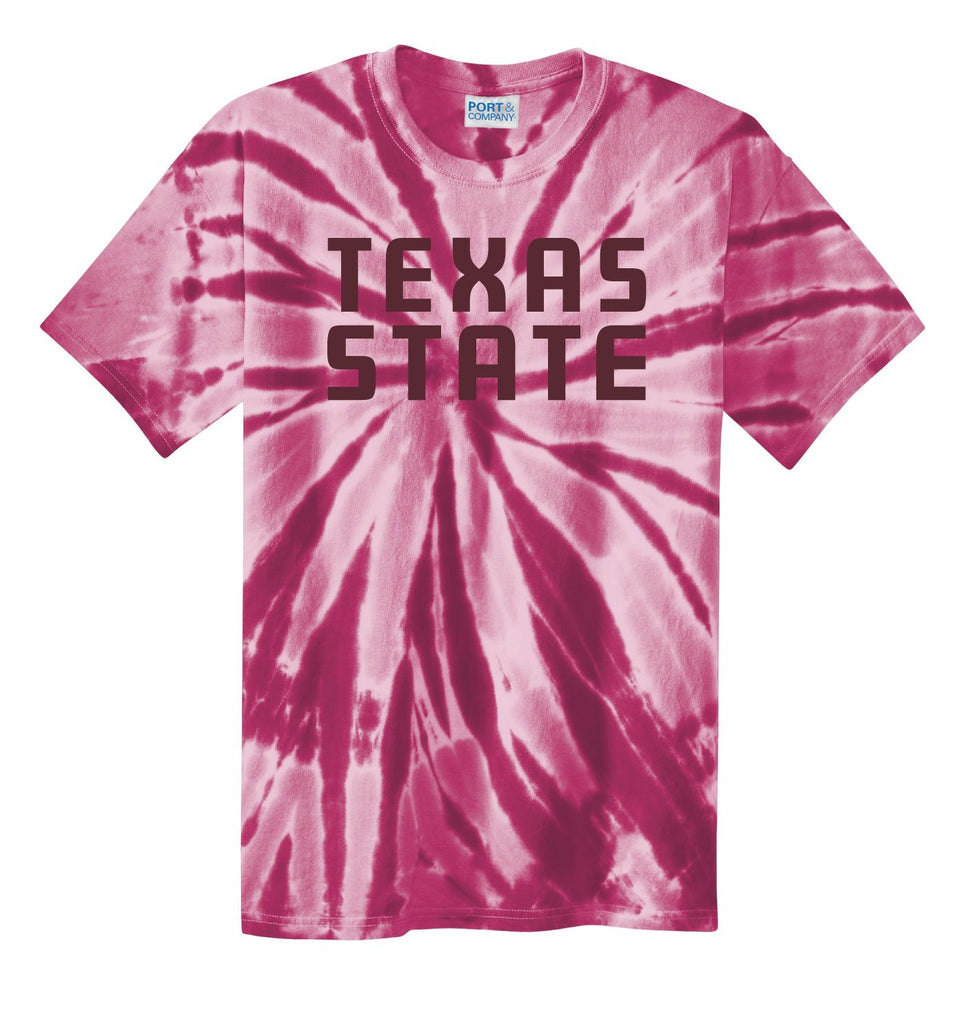 J2 Sport TXST Texas State University Bobcats NCAA Unisex Tie Dye T-Shirt