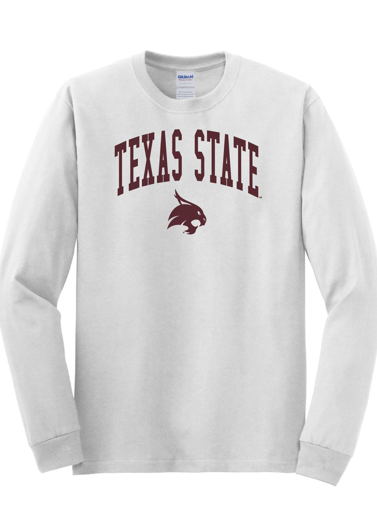 J2 Sport Texas State University Bobcats NCAA Jumbo Arch Unisex Long Sleeve T-Shirt