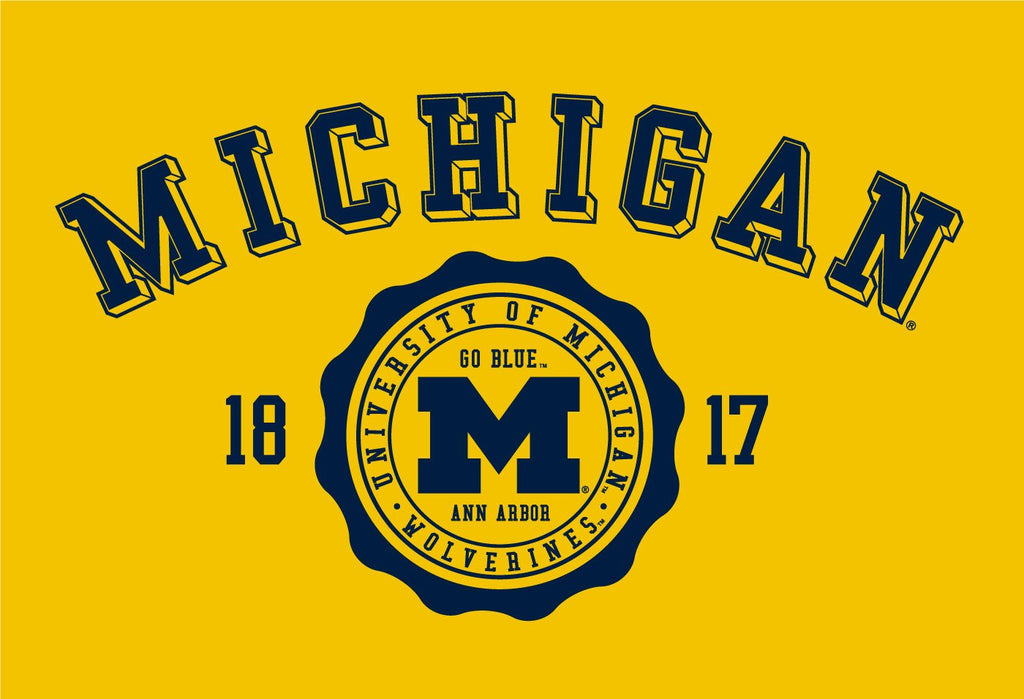 J2 Sport U of M University of Michigan Wolverines NCAA 3D Seal Youth Long Sleeve T-Shirt