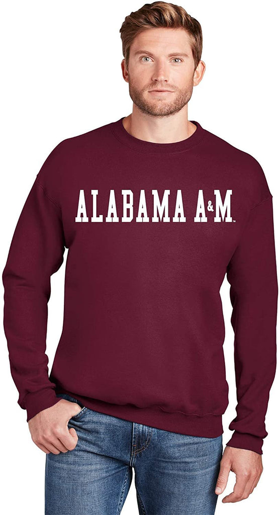 J2 Sport Alabama A&M Bulldogs NCAA Unisex Block Maroon Crewneck Sweatshirt