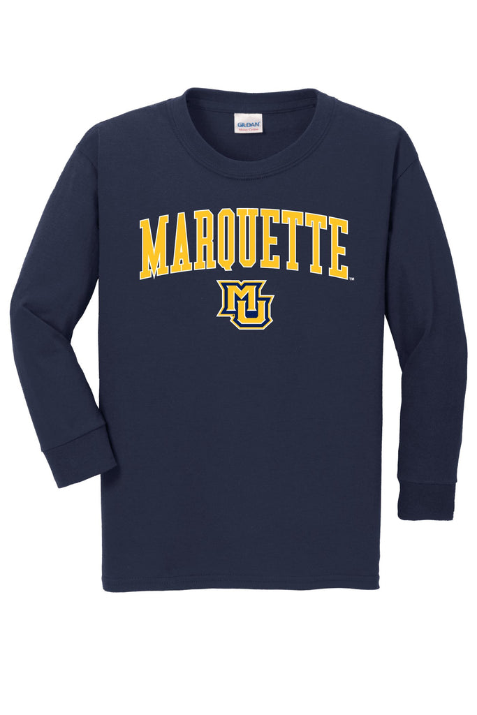 Marquette Golden Eagles NCAA Jumbo Arch Youth Long Sleeve T-Shirt