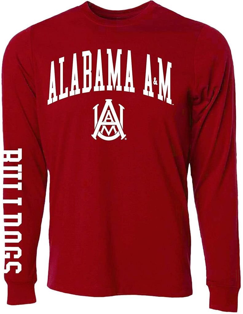 J2 Sport Alabama A&M Bulldogs NCAA Jumbo Arch Maroon Unisex Long Sleeve T-Shirts
