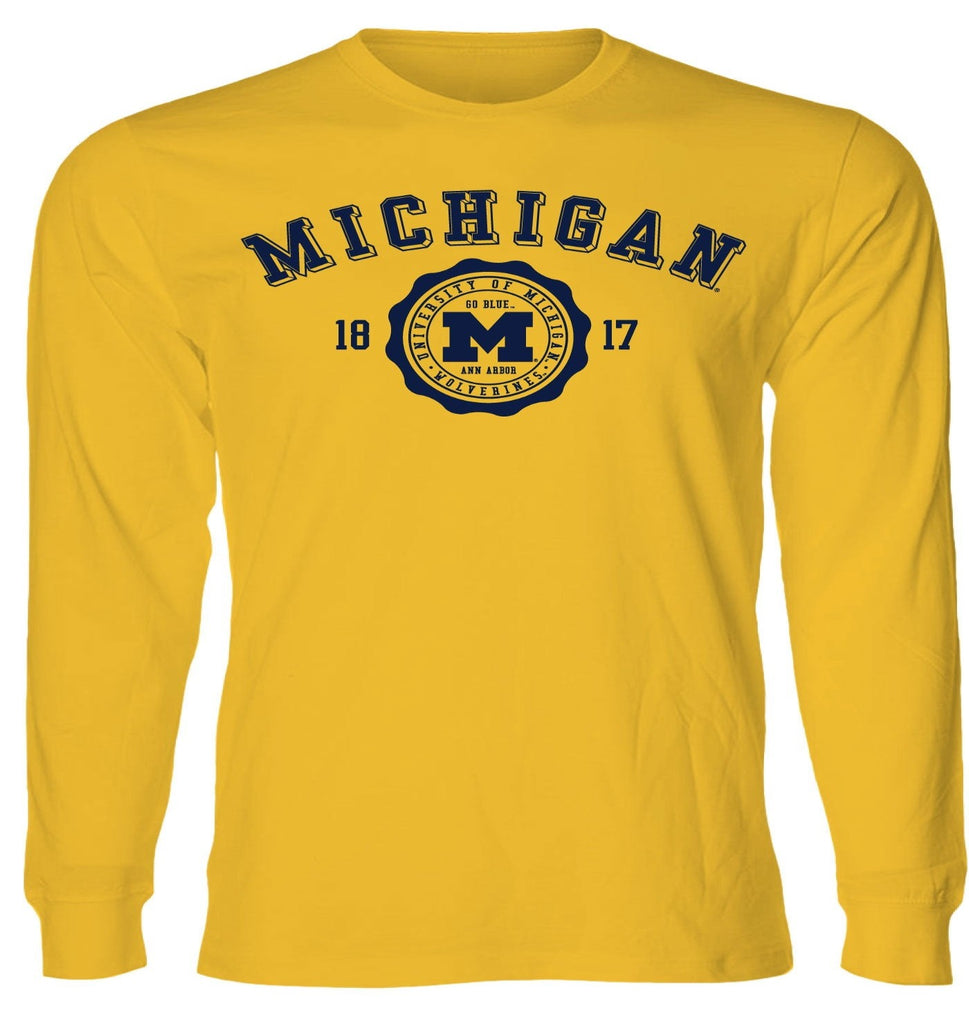 J2 Sport U of M University of Michigan Wolverines NCAA 3D Seal Youth Long Sleeve T-Shirt
